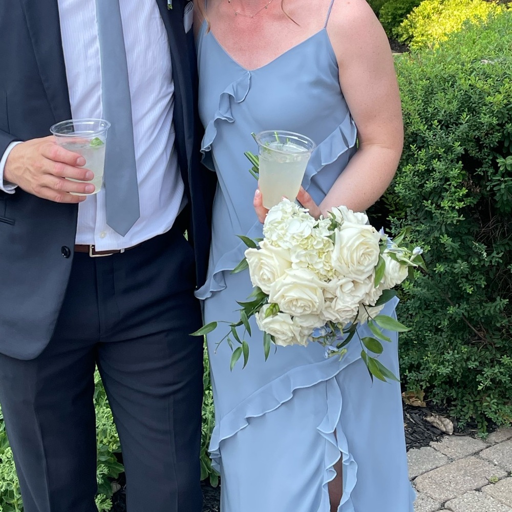 Birdy Grey Dusty Blue Valentina Chiffon Dress